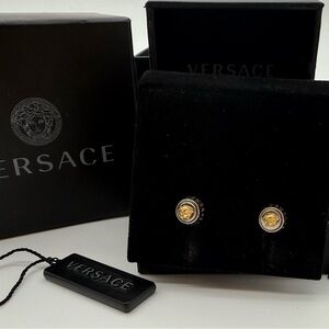 Versace Two tone magnetic Medusa Earrings